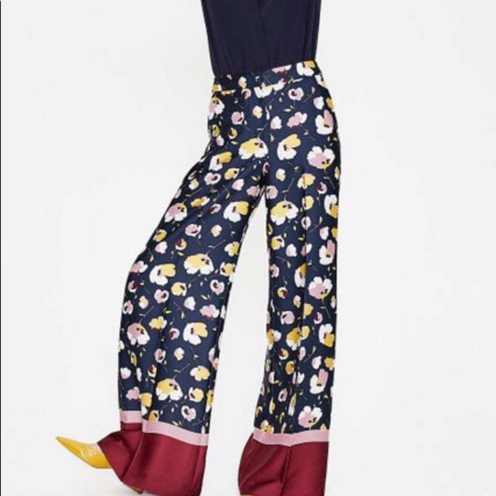 Boden Wide Leg Floral Pants